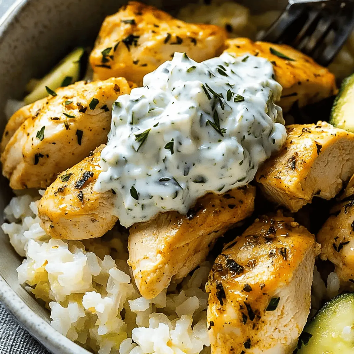 Dump-and-Bake Chicken Tzatziki Rice: Effortless Mediterranean Bliss