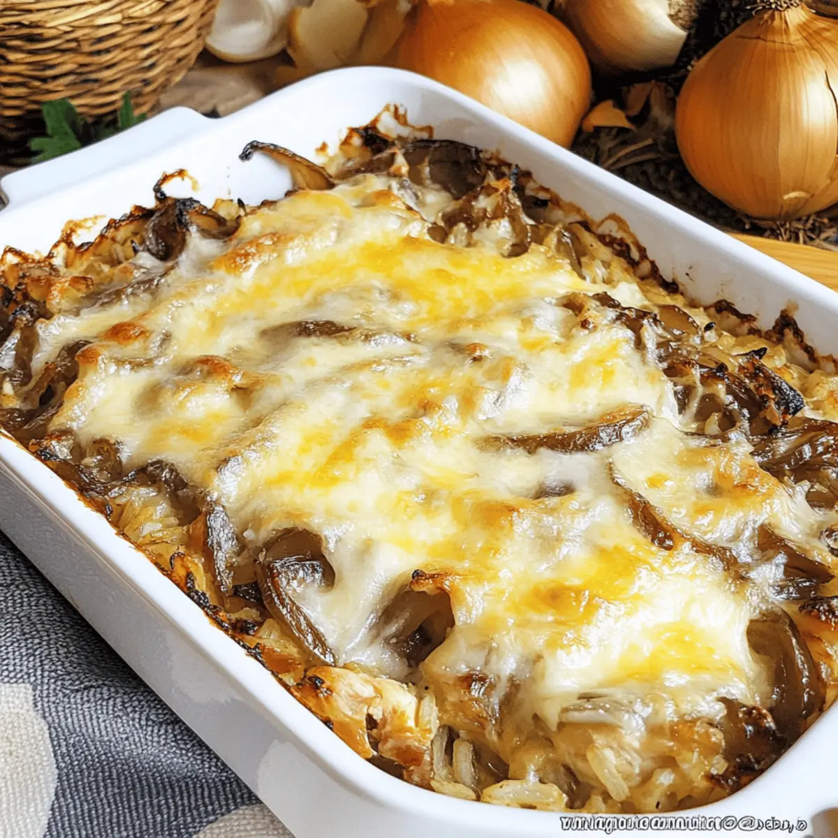 Cozy Up with This French Onion Chicken & Rice Casserole