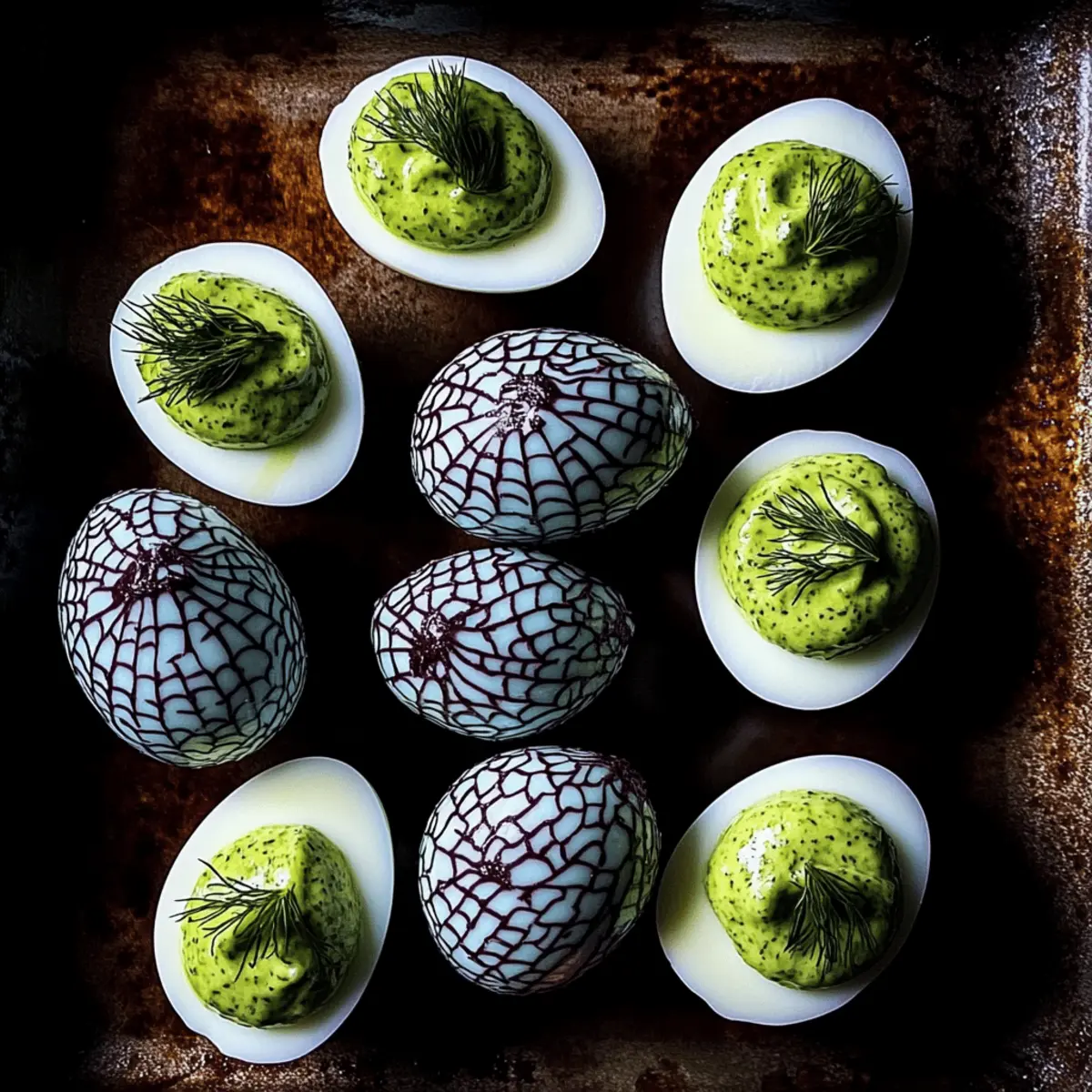 Spooky Gourmet Halloween Deviled Eggs for a Festive Twist