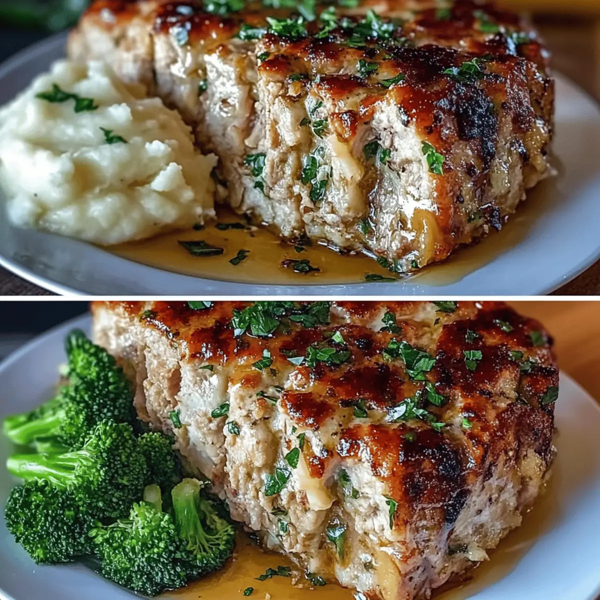 Melt-in-Your-Mouth Garlic Parmesan Chicken Meatloaf Delight