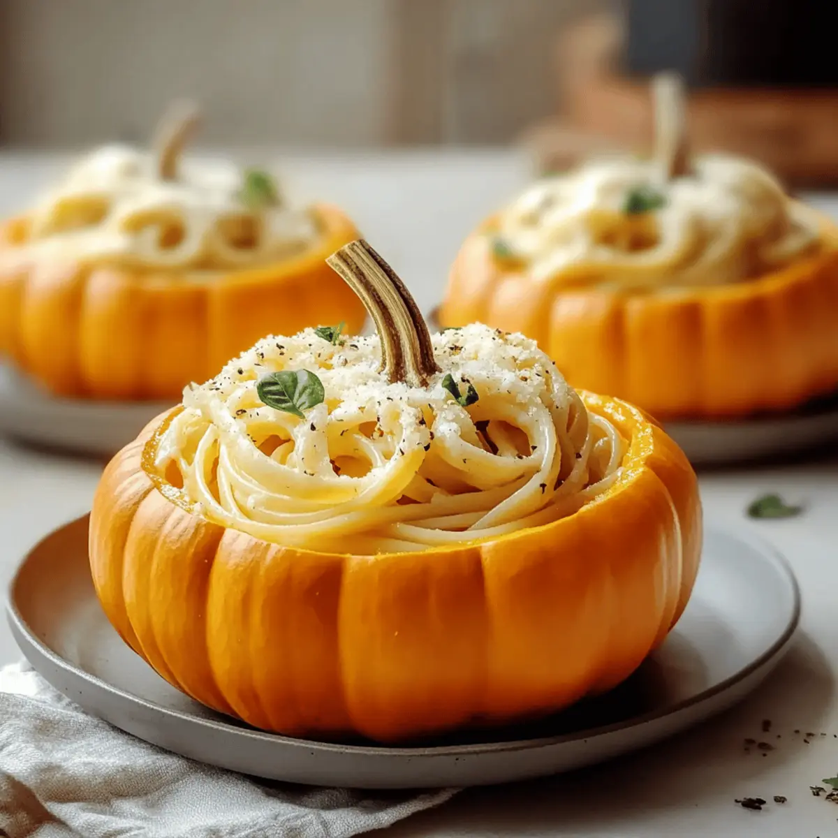 Pumpkin Alfredo Pasta Cauldrons for Cozy Fall Nights