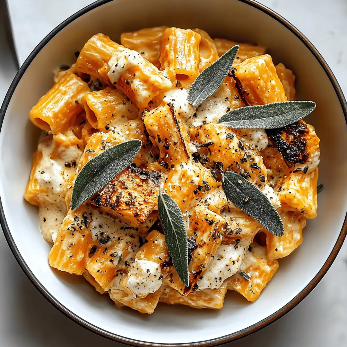 Sweet Potato Goat Cheese Sage Pasta for Cozy Comfort Nights