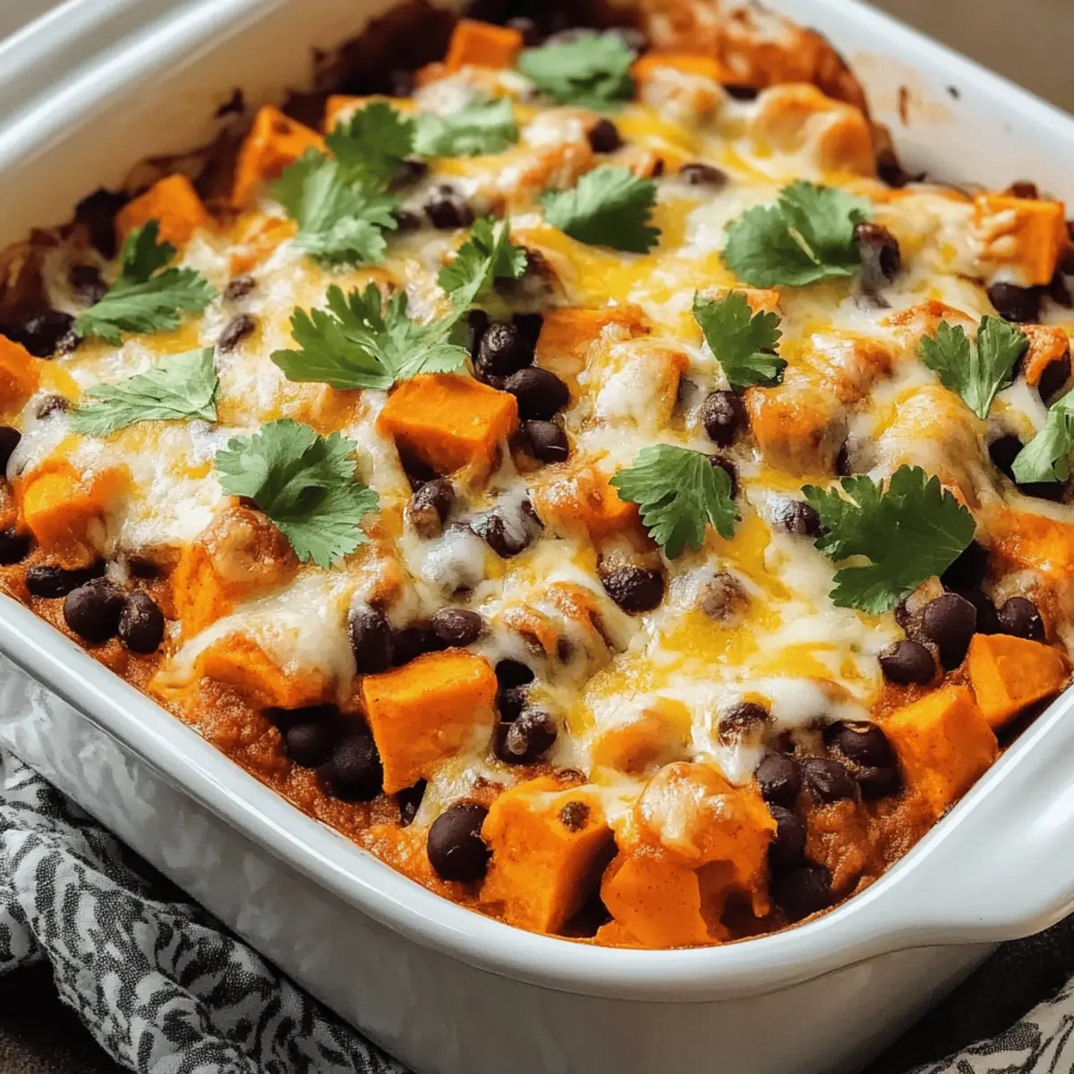 Sweet Potato and Black Bean Enchilada Casserole Bliss