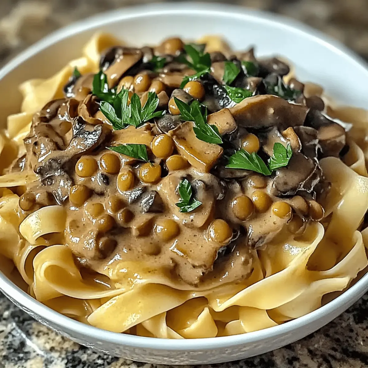 Creamy Vegan Lentil Mushroom Stroganoff for Cozy Nights