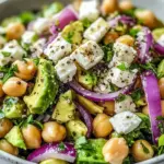 Chickpea Feta Avocado Salad