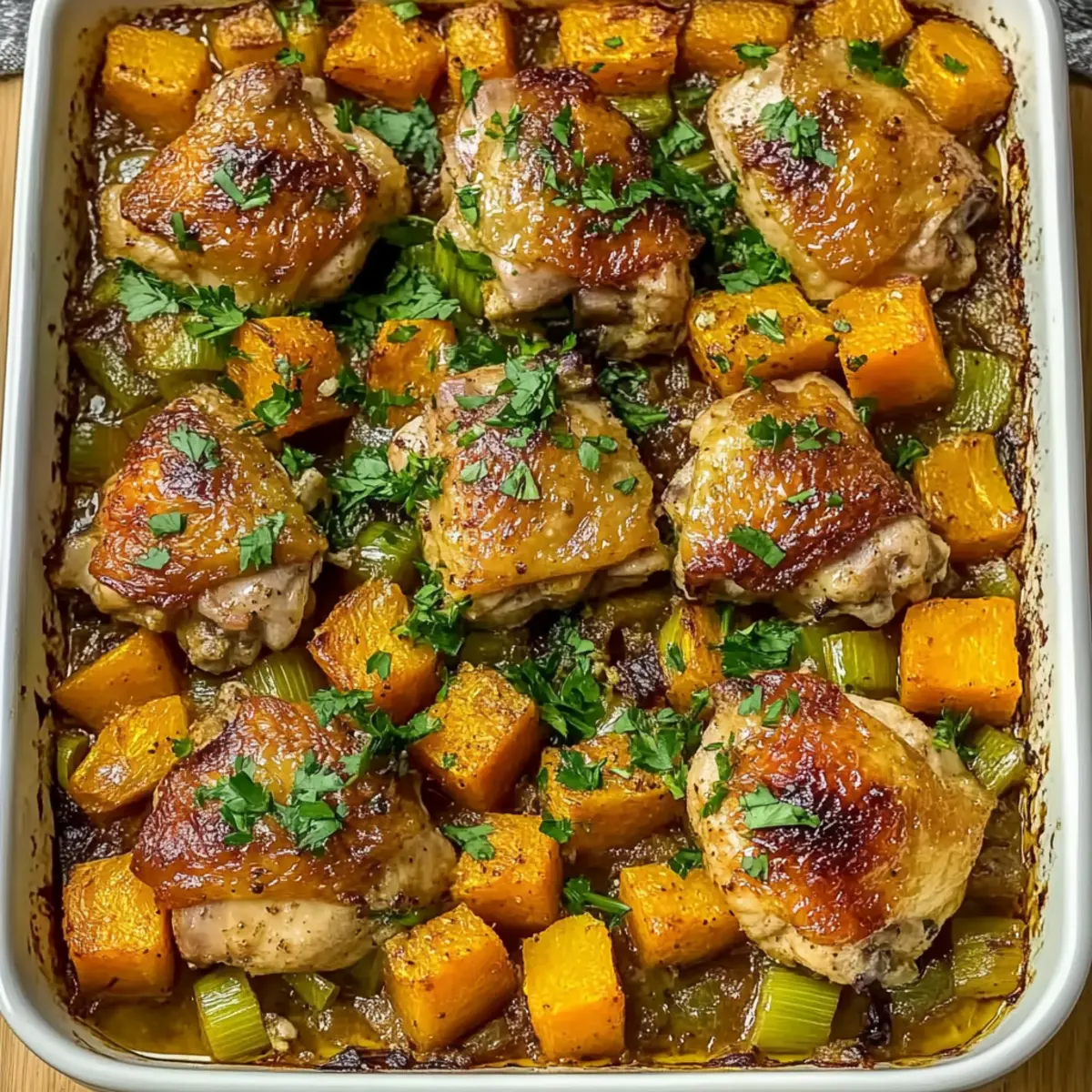 Cozy Roasted Chicken Leek and Butternut Squash Bake Delight
