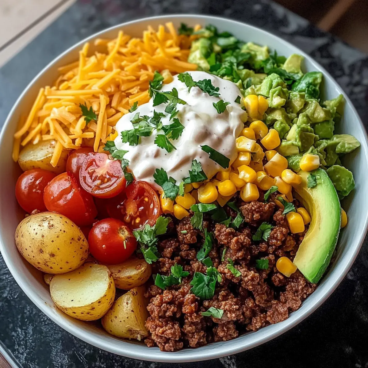 Loaded Potato Taco Bowl: A Flavor-Packed Comfort Meal
