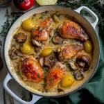 Herb Roasted Chicken in Creamy White Wine Sauce