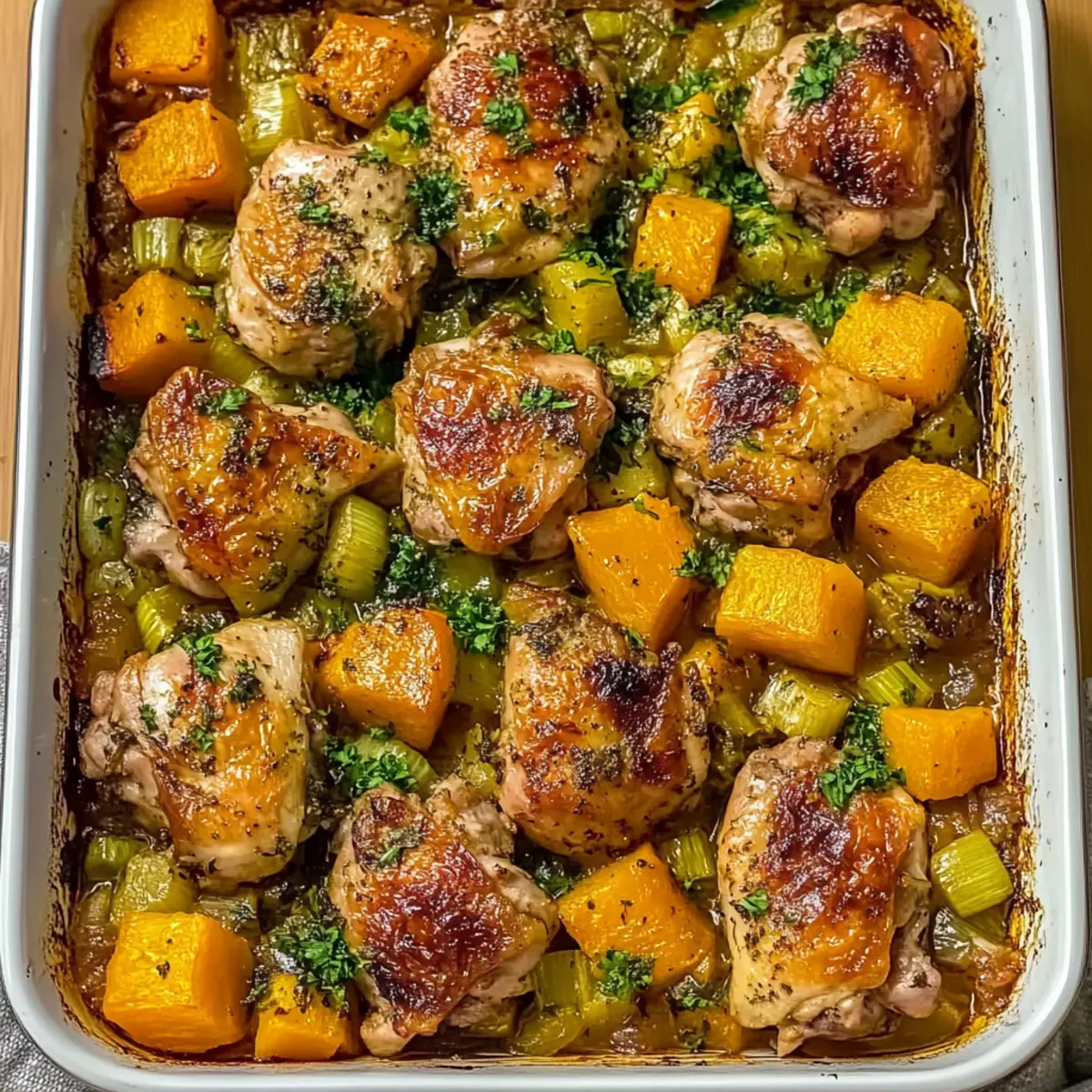 Savory Roasted Chicken Leek and Butternut Squash Bake Recipe