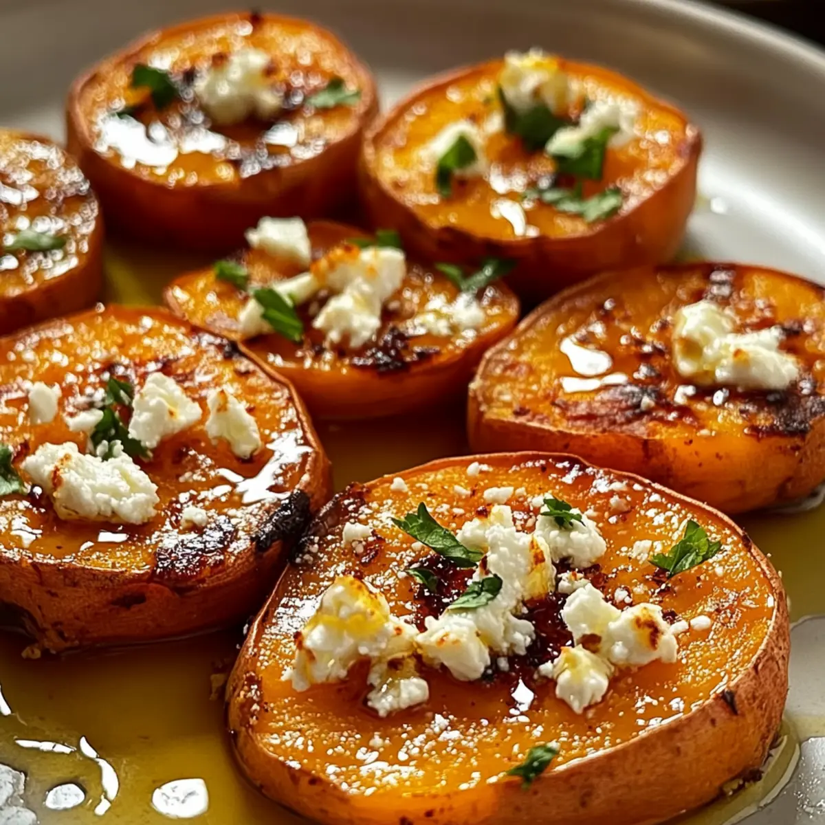 Roasted Sweet Potato Rounds with Honey & Feta Bliss