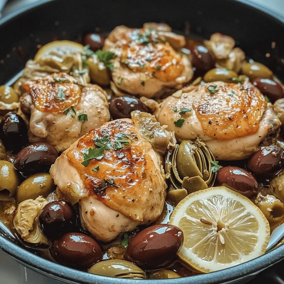 Mediterranean Lemon Chicken with Artichokes & Olives Bliss