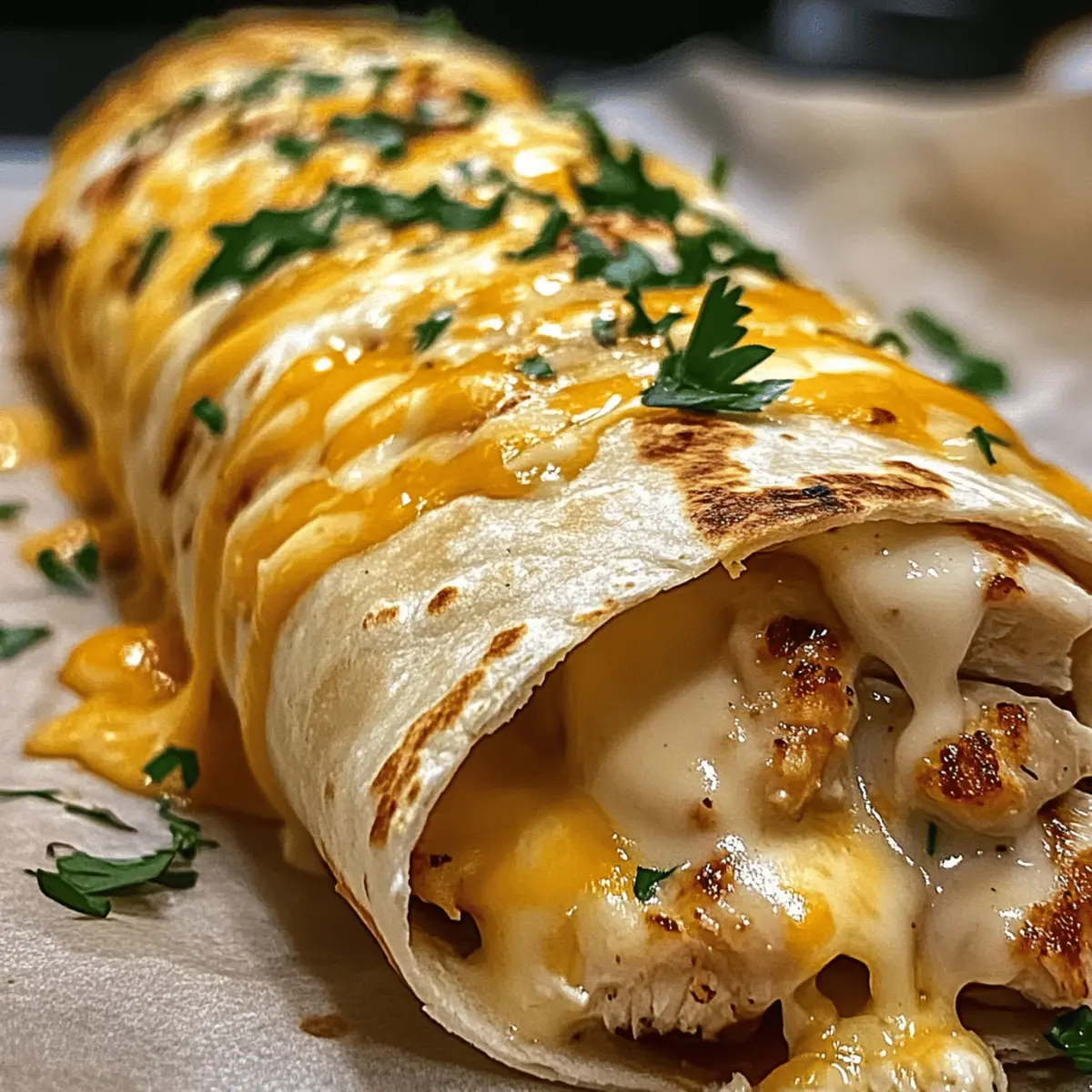 Irresistible Ooey-Gooey Cheesy Garlic Chicken Wraps at Home
