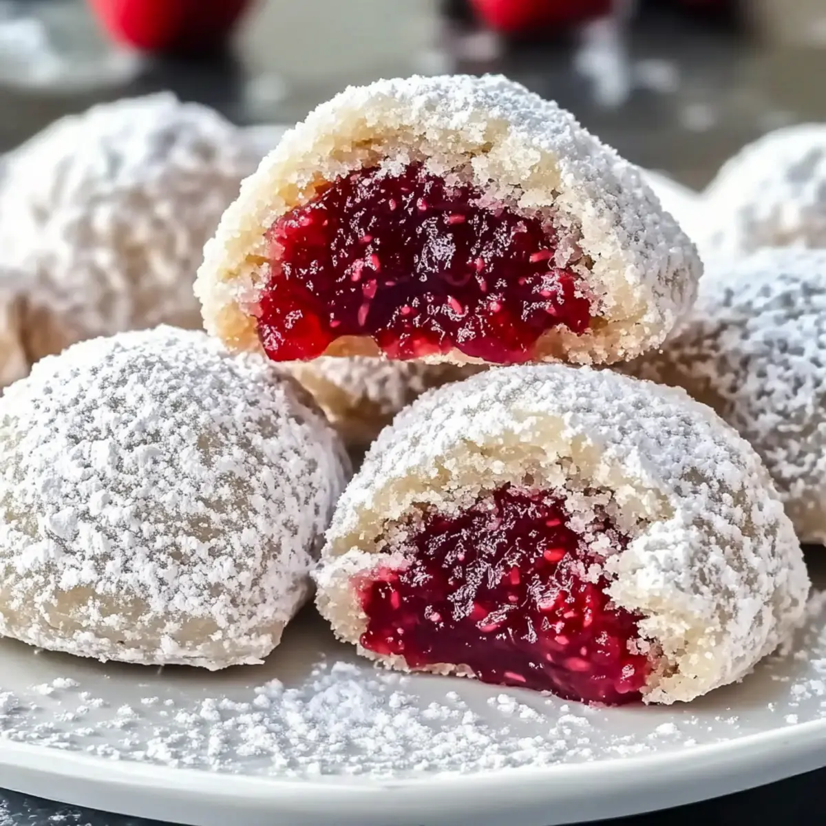 Raspberry-Filled Almond Snowball Cookies That Melt Your Heart