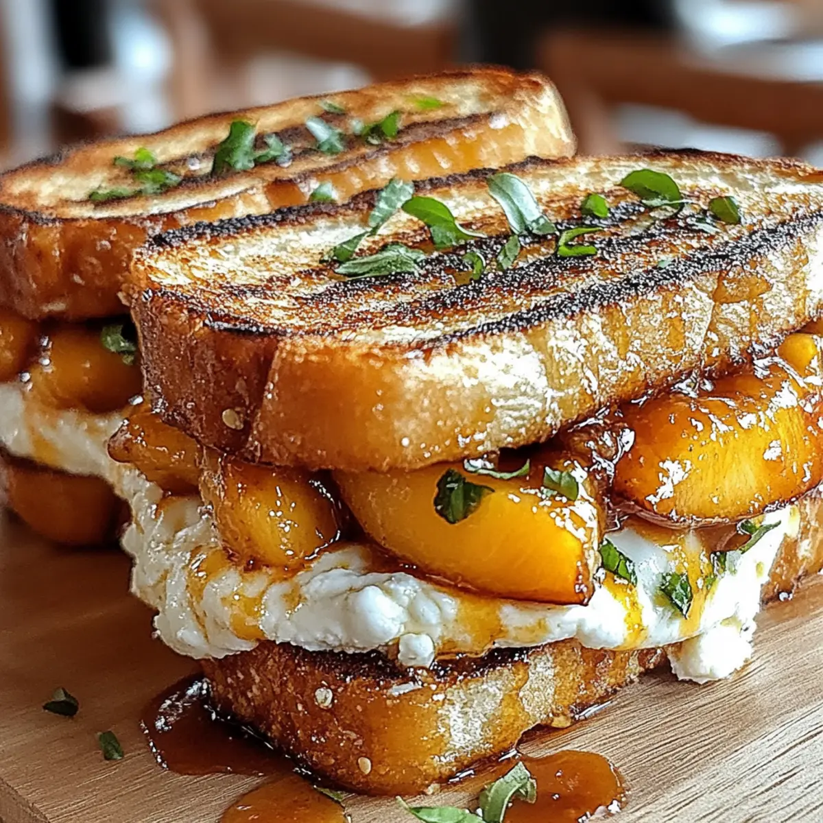 Caramelized Peach and Brie Grilled Sandwiches Blissfully Unique