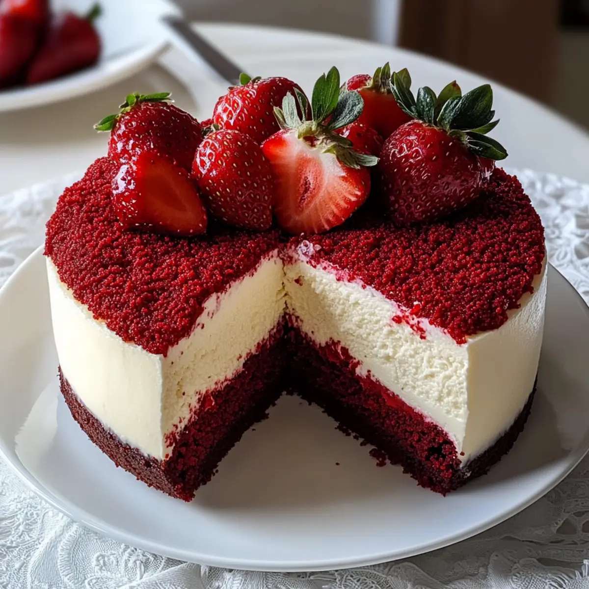 Irresistible Red Velvet Strawberry Cheesecake You’ll Adore