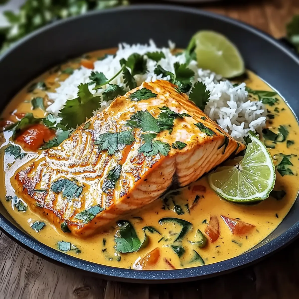 One-Pan Coconut Curry Salmon with Garlic Butter Bliss Made Easy