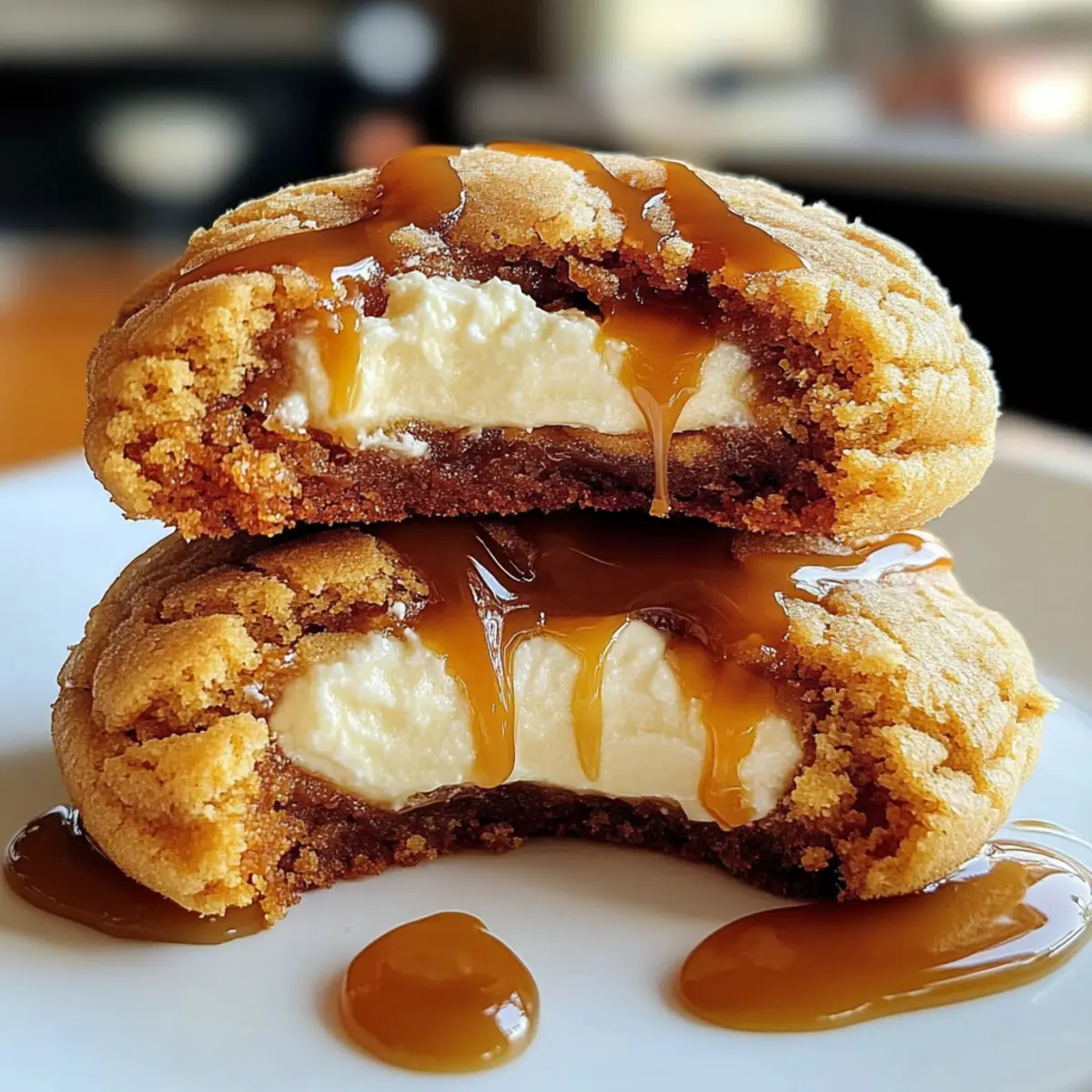 Caramel Cheesecake Cookies with a Gooey Creamy Center