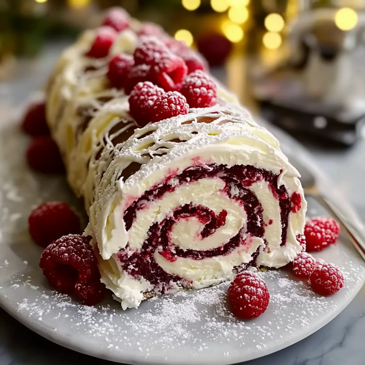Delightful White Chocolate Raspberry Yule Log for Festive Celebrations
