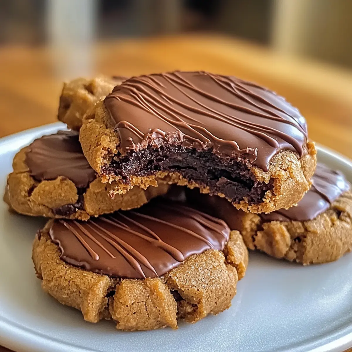 Decadent Peanut Butter Greek Yogurt Chocolate Fudge Cookies