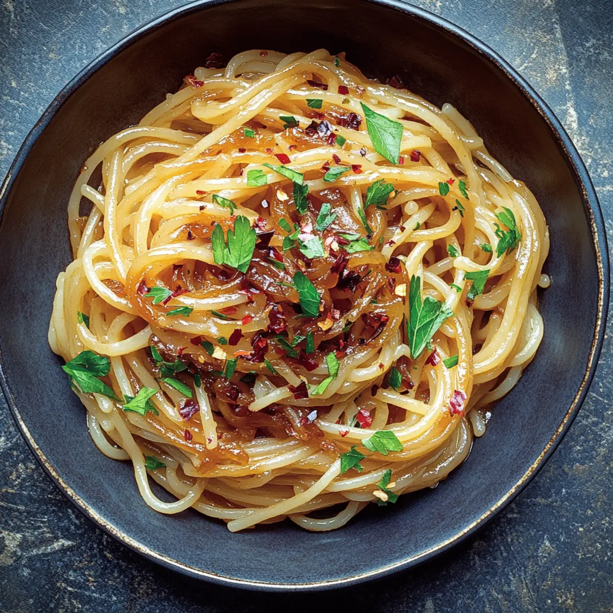 Caramelized Onion Pasta with Chilli Oil for Bold Flavor Lovers