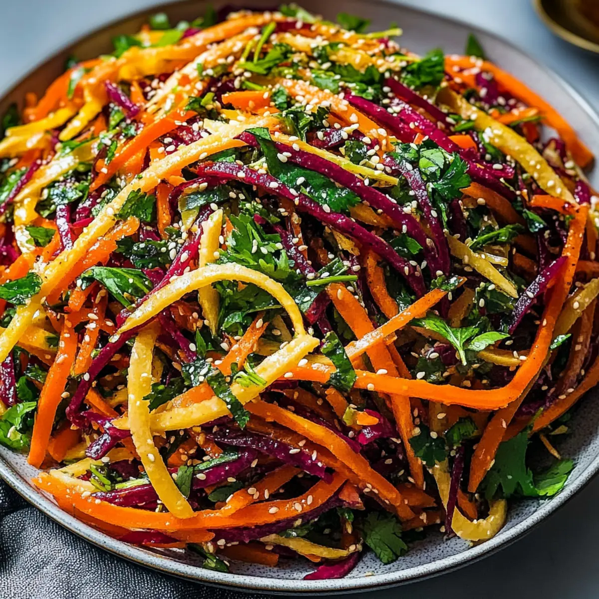 Shaved Rainbow Carrot Sesame Salad – A Colorful Healthy Treat