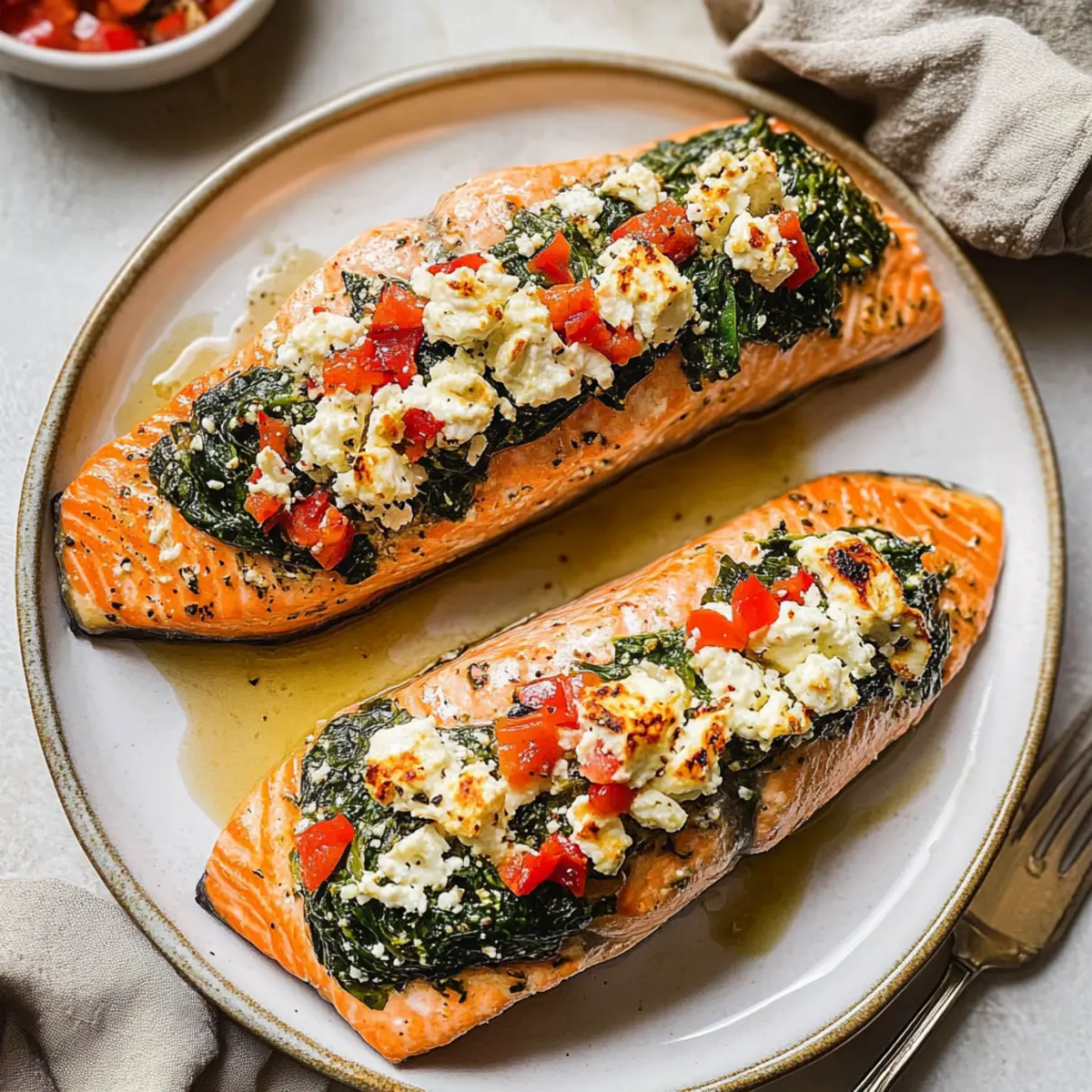 Stuffed Salmon With Spinach & Feta - A Flavorful 30-Minute Meal