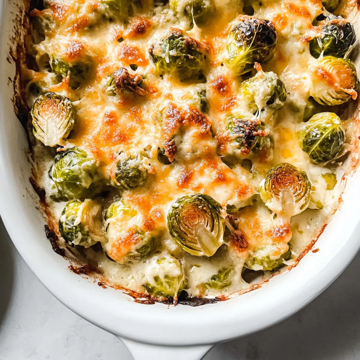 Irresistibly Cheesy Garlicky Creamy Brussels Sprouts Au Gratin