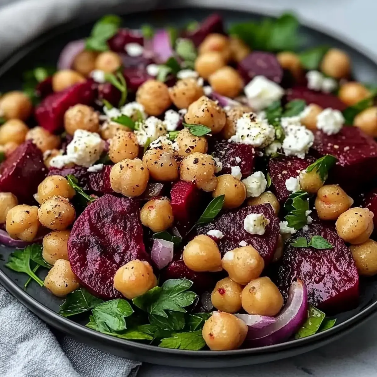 Fresh Chickpea, Beet and Feta Salad for Vibrant Health