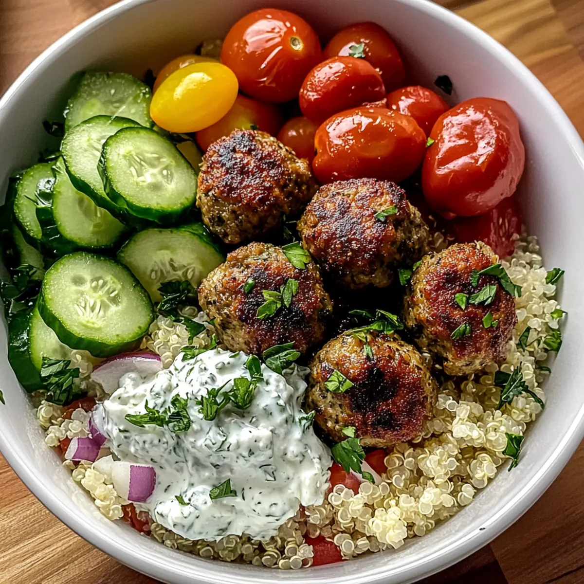 Flavor-Packed Greek Meatball Bowl Everyone Will Love
