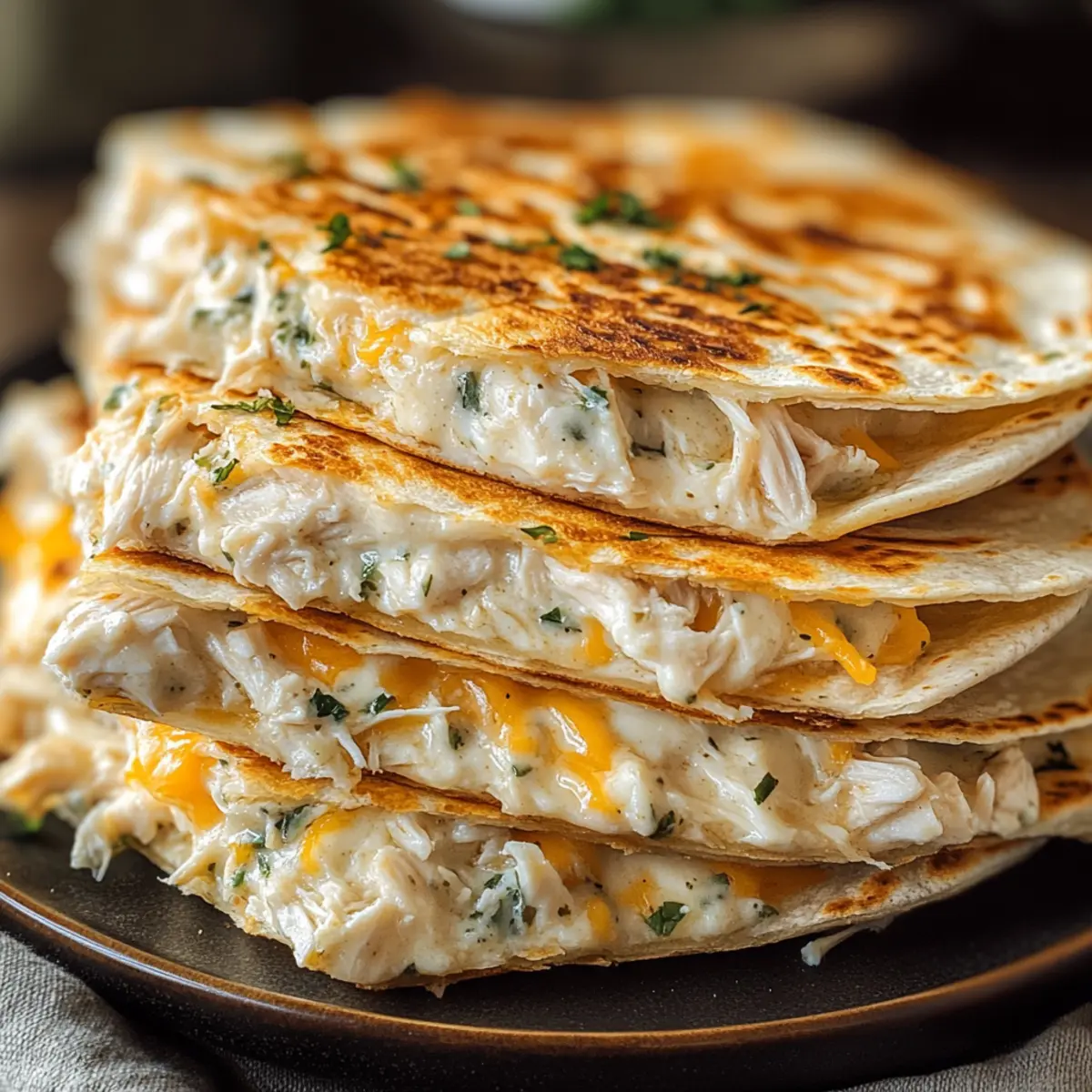Satisfying Chicken Ranch Quesadilla: Quick, Creamy Delight