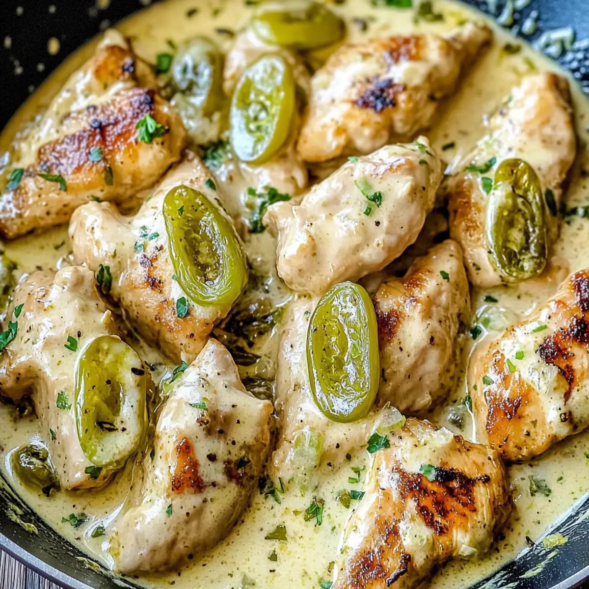Savor Every Bite of Creamy Pepperoncini Chicken Skillet