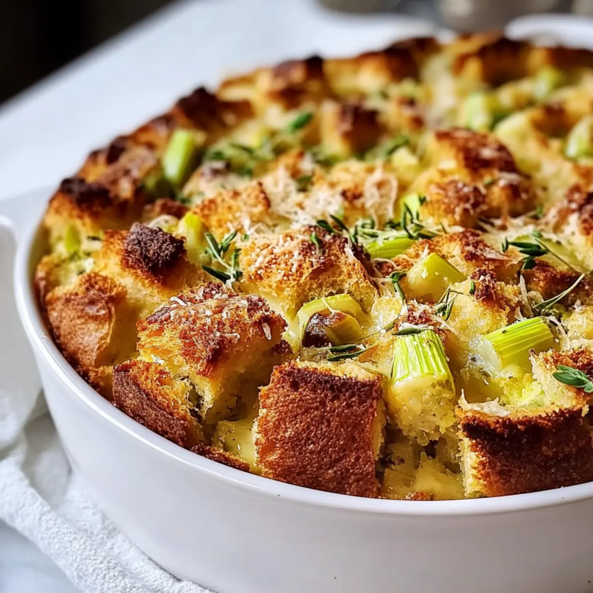 Delicious Leek and Gruyère Bread Pudding for Cozy Nights