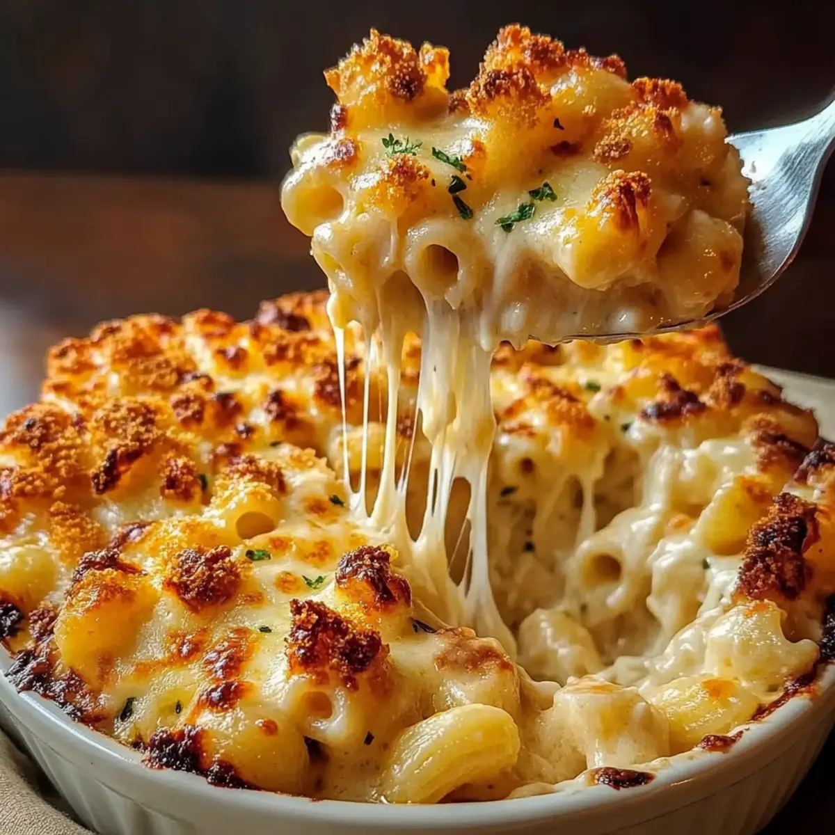 Creamy Baked Mac and Cheese with Perfect Cheese Pull
