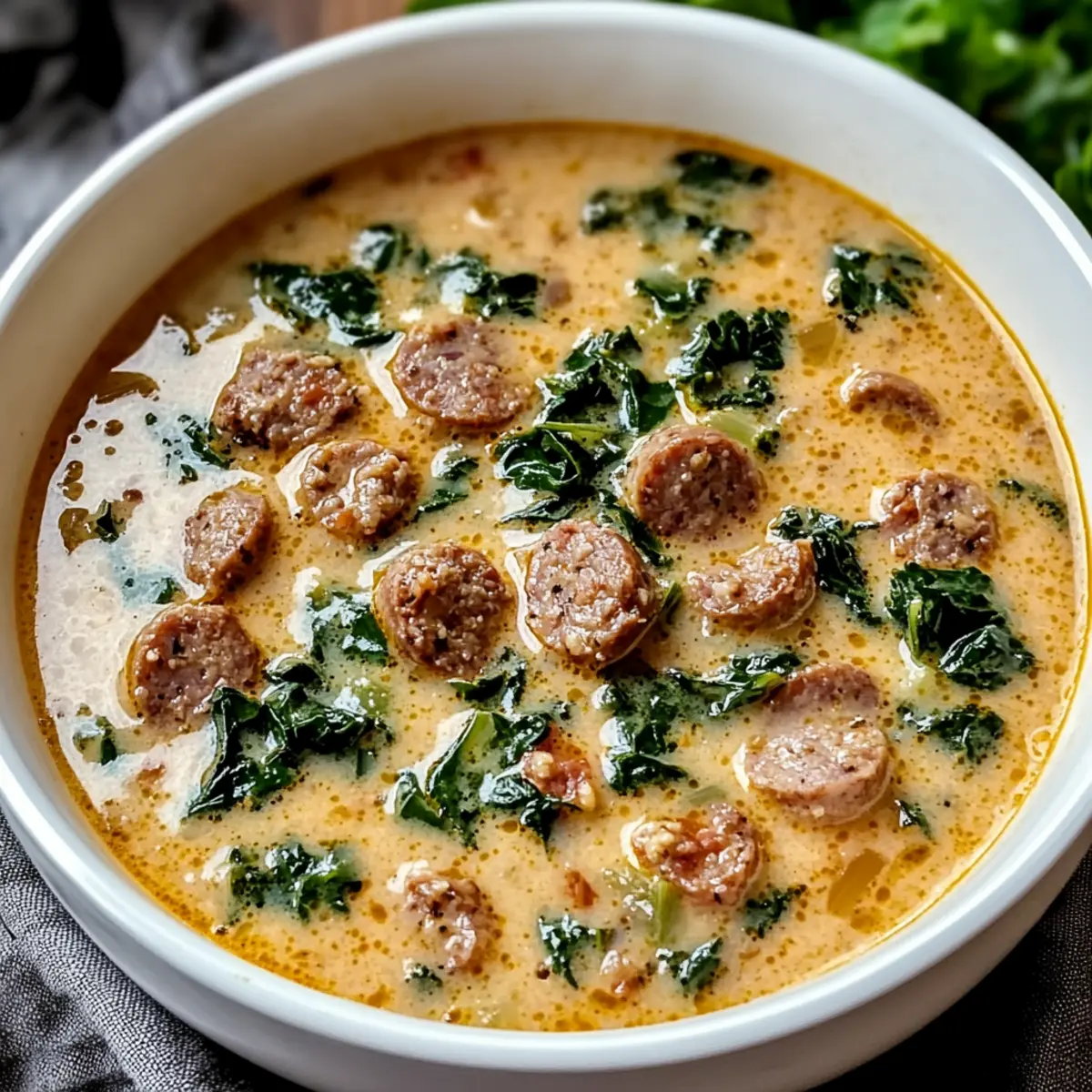 Keto Tuscan Sausage Soup: Creamy Comfort in Every Spoonful