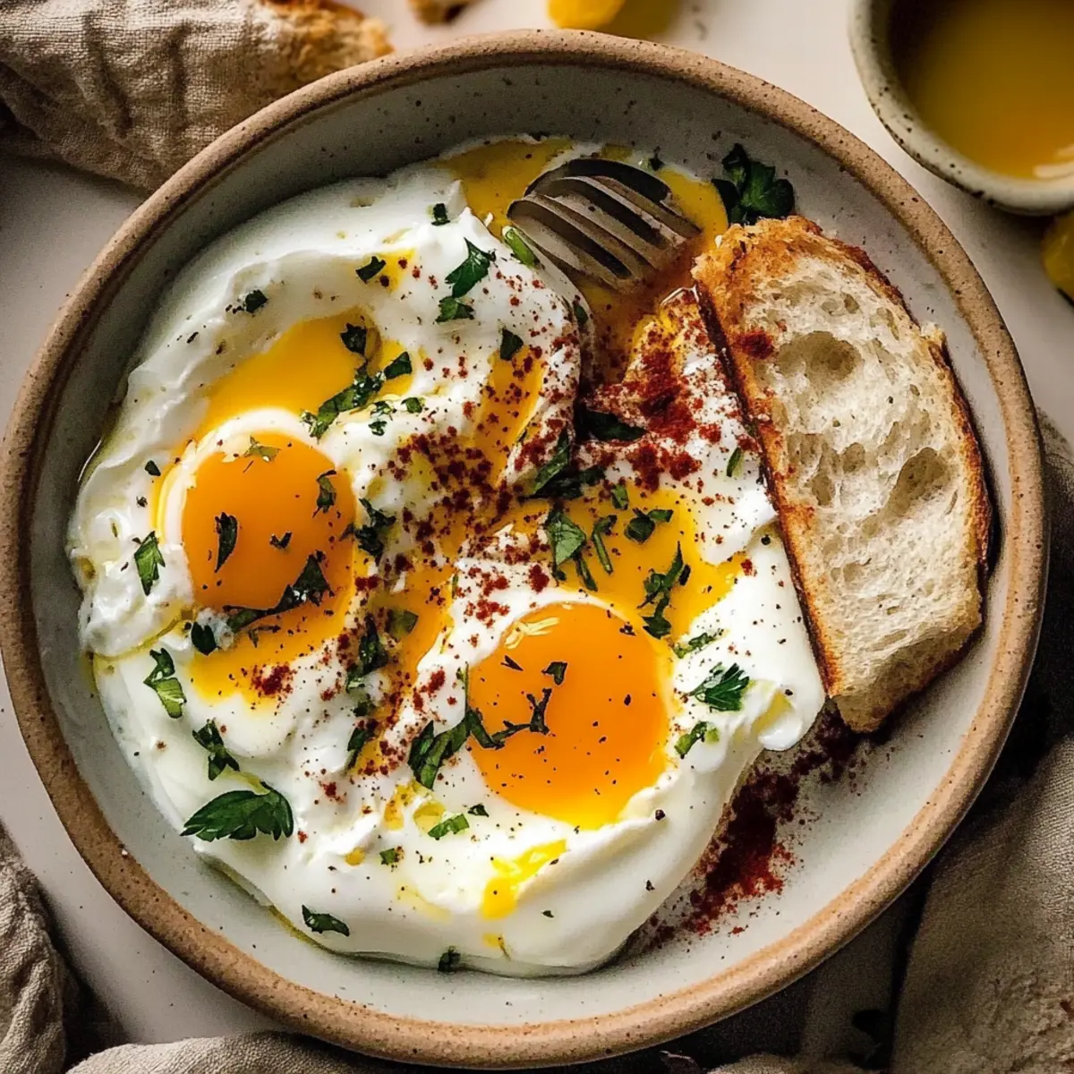 Turkish Eggs with Creamy Yogurt & Butter Sauce for Breakfast Bliss