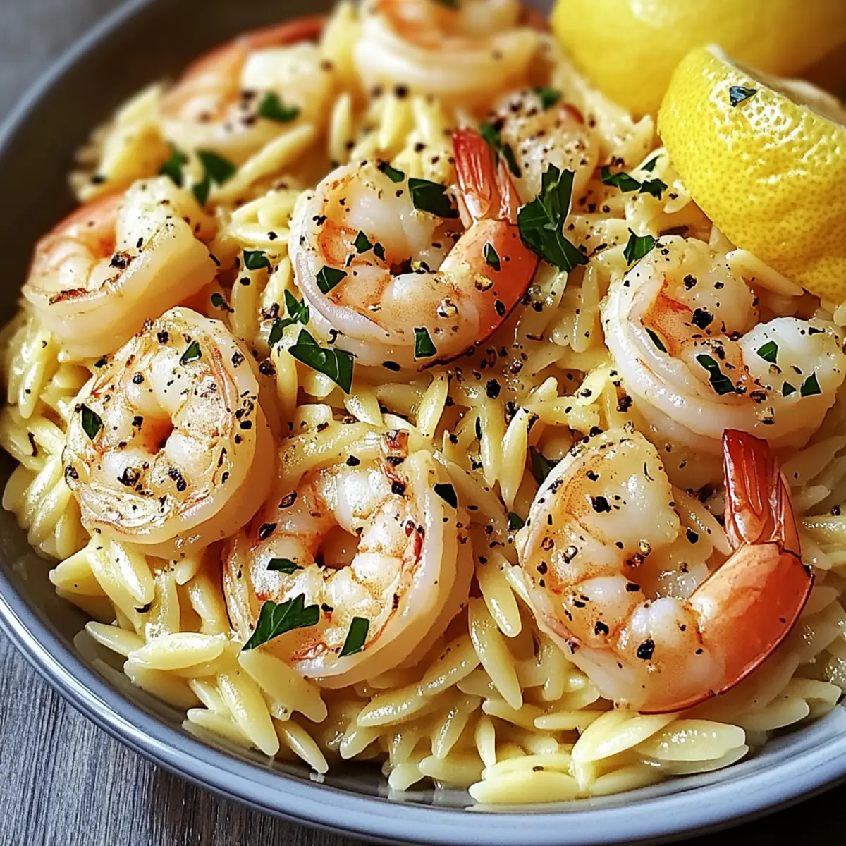 Simple Shrimp Orzo in Lemon Garlic Sauce for Busy Weeknights
