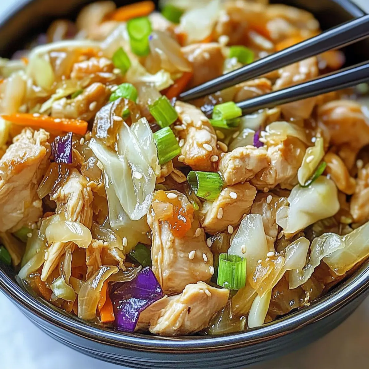 Egg Roll Bowls with Chicken and Cabbage in Just 10 Minutes