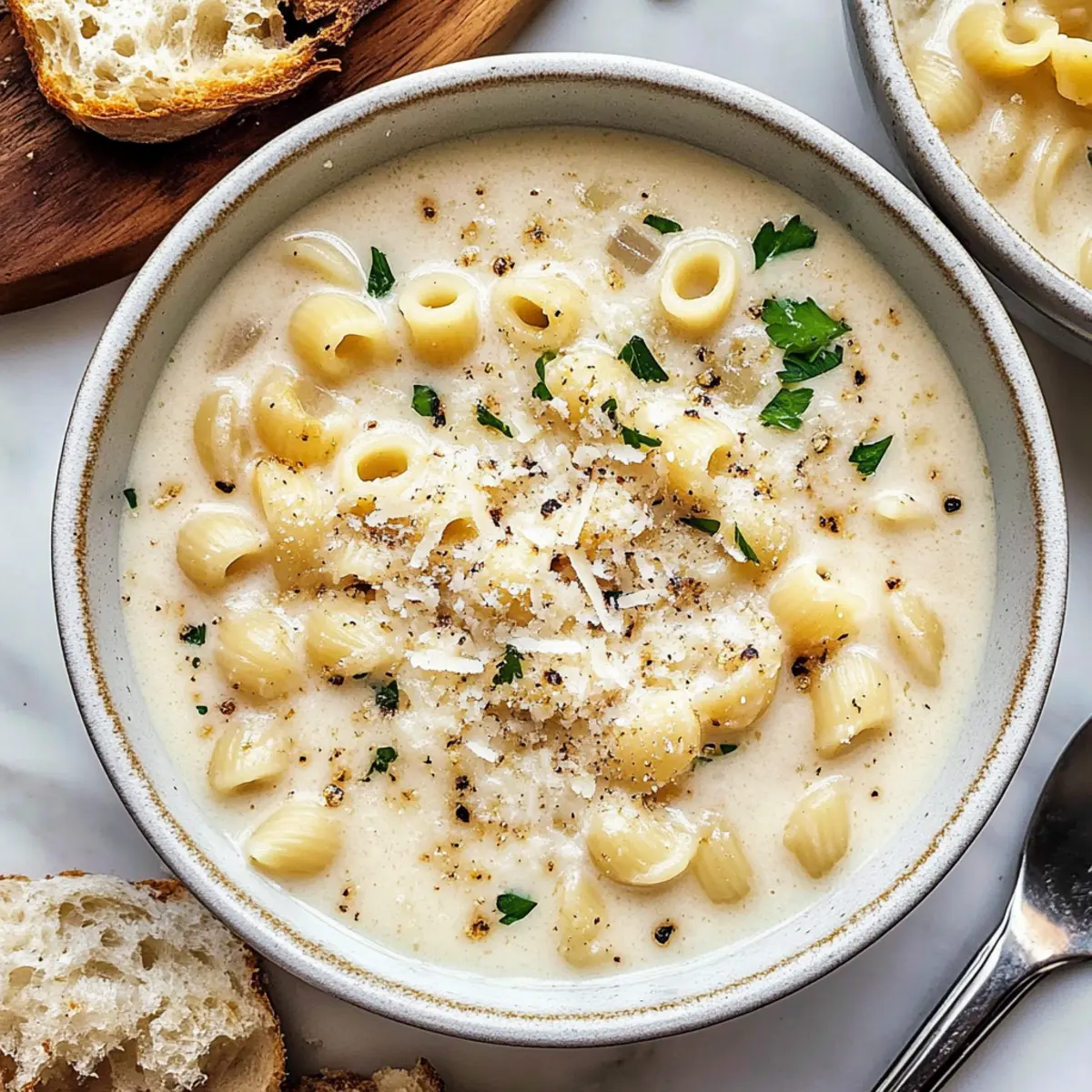 Creamy Garlic Parmesan Soup for Ultimate Cozy Comfort