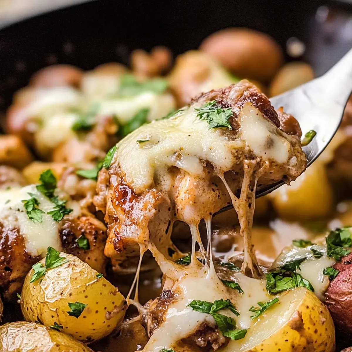 Garlic Parmesan Chicken and Potatoes in One Skillet Bliss