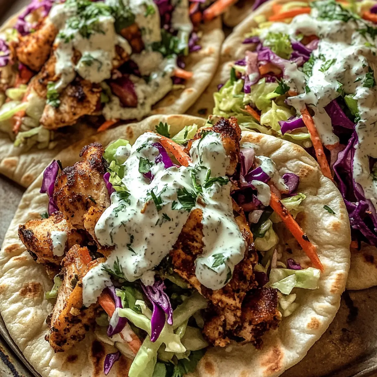 Savory Sheet Pan Chicken Pitas with Fresh Herb Ranch Slaw