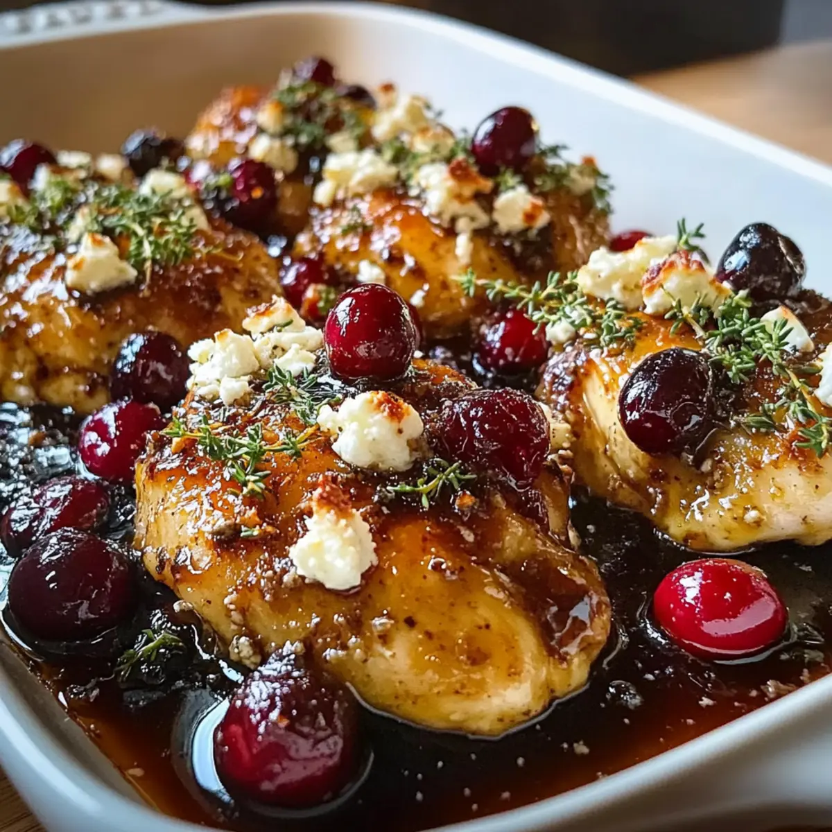 Honey Cranberry Chicken Bake with Feta Cheese Bliss