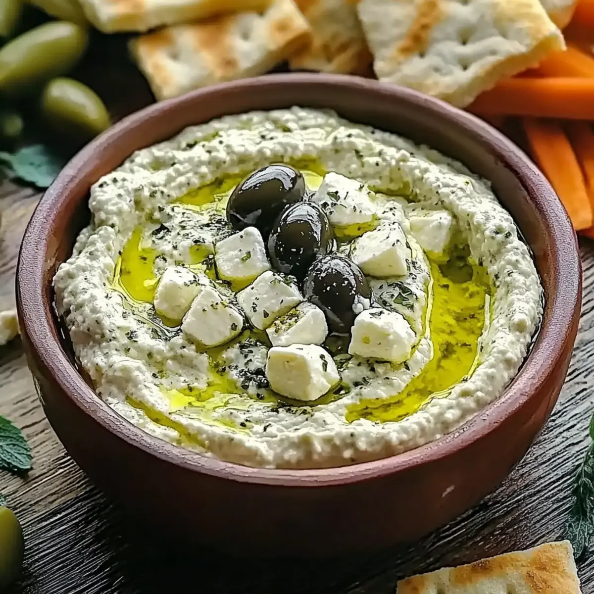 Creamy Green Olive and Feta Cheese Dip for Flavorful Snacking