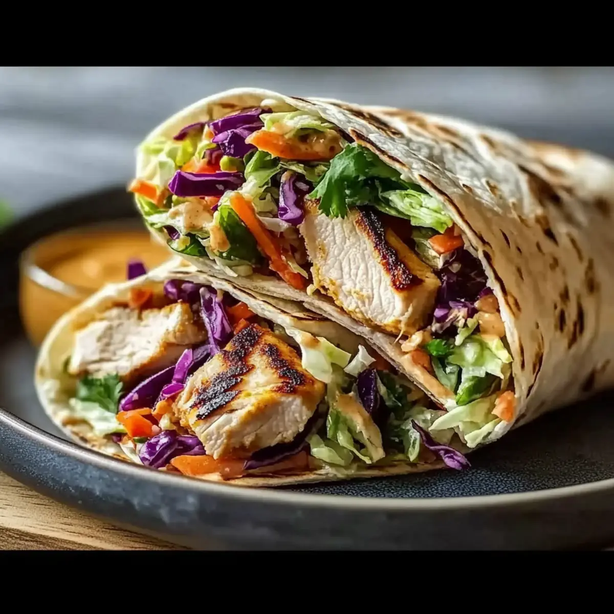 Thai Chicken Wrap with Crunchy Asian Slaw That’s a Game Changer