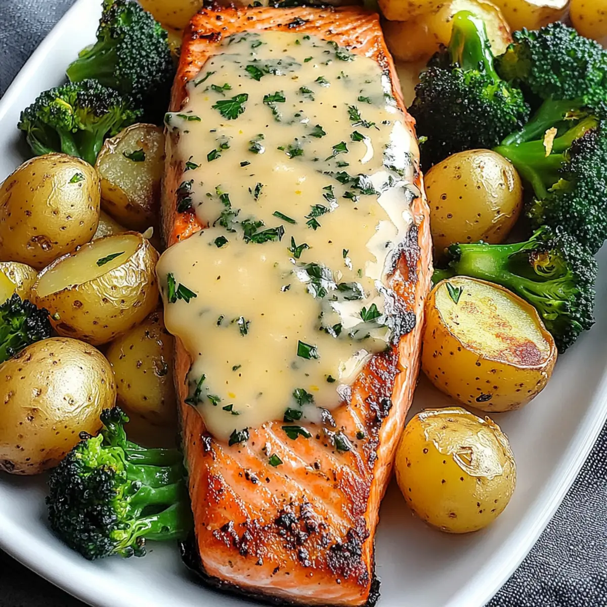 Lemon Butter Salmon with Crispy Potatoes and Broccoli Bliss