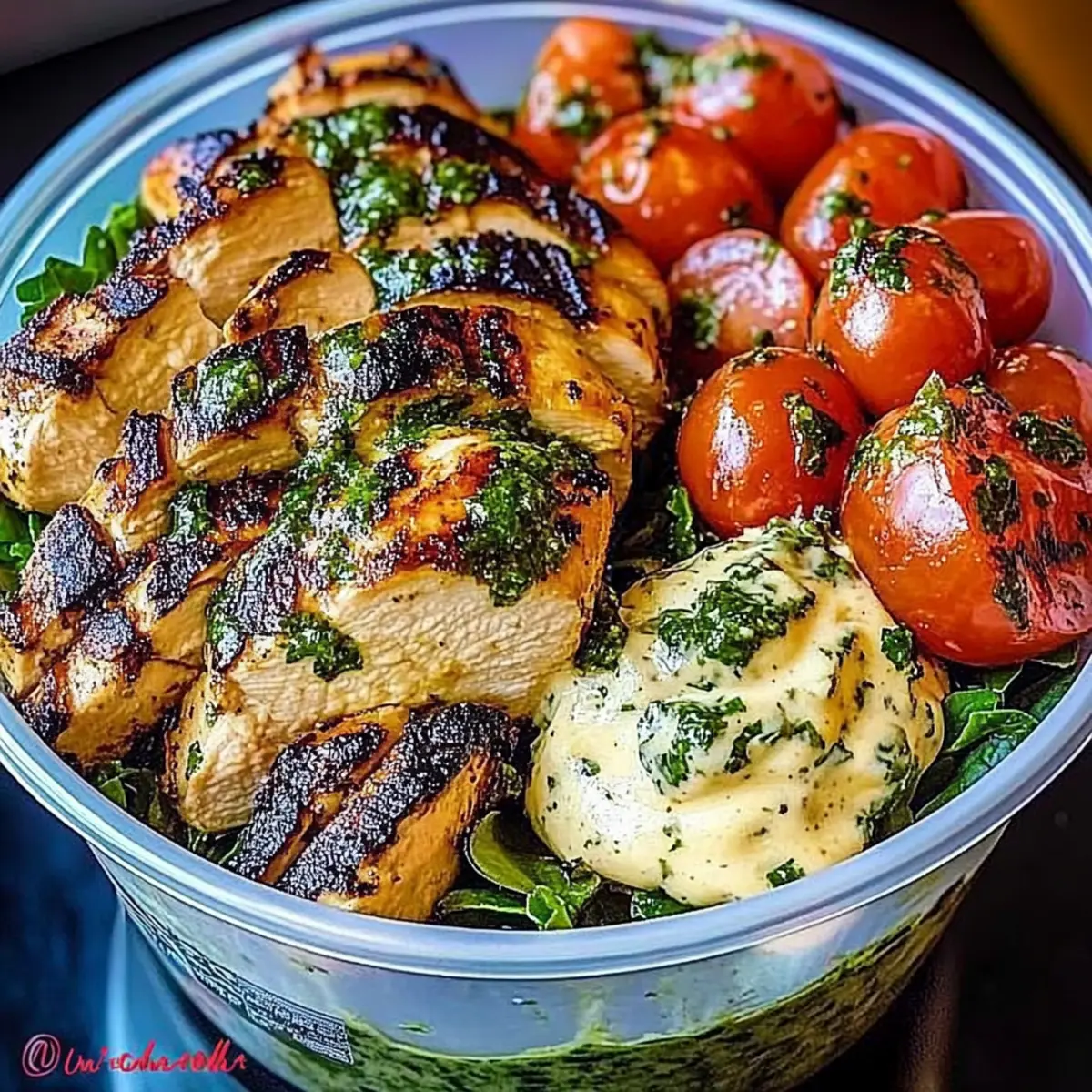 Chimichurri Grilled Chicken Bowl with Garlic Sauce Bliss