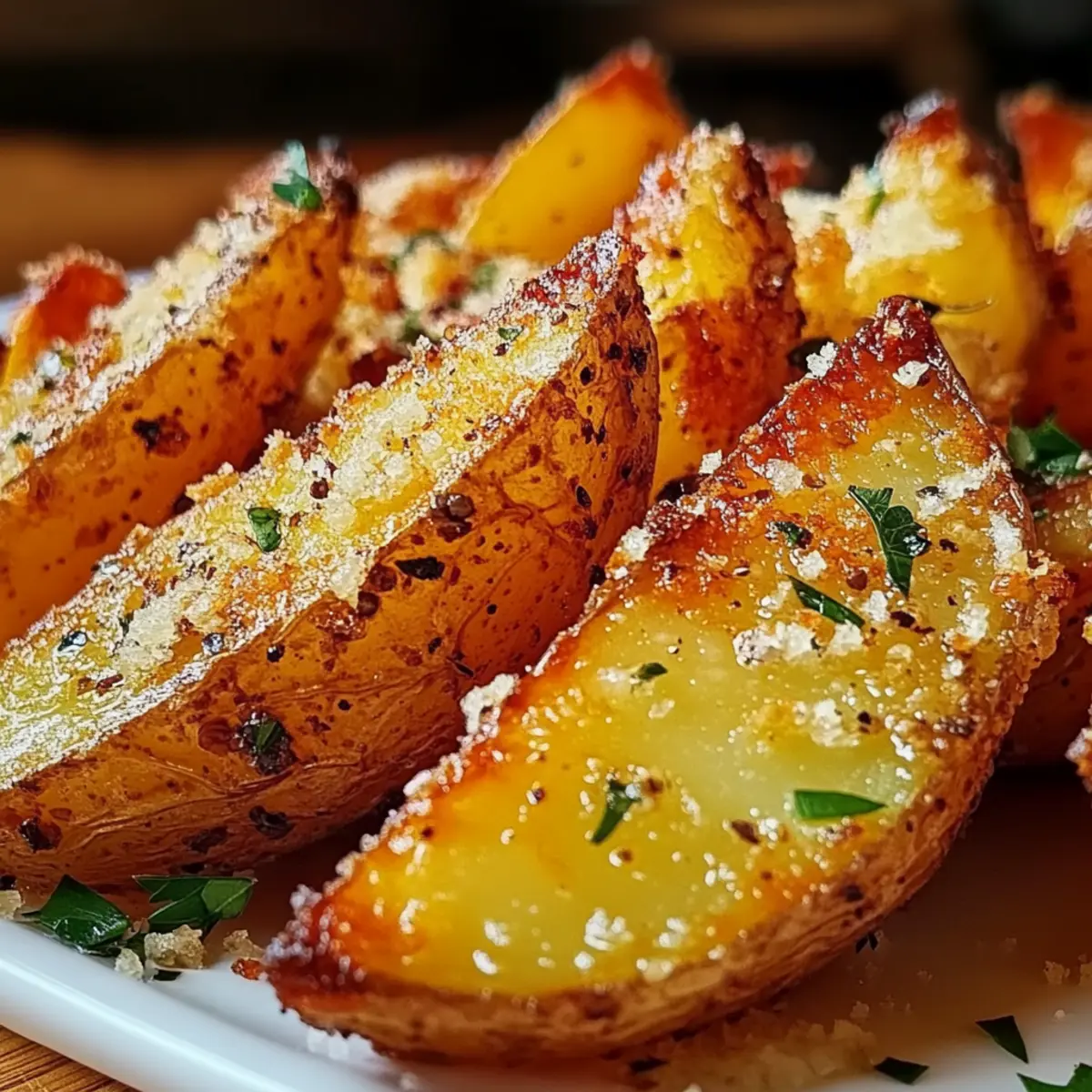 Crispy Baked Garlic Parmesan Potato Wedges You’ll Love