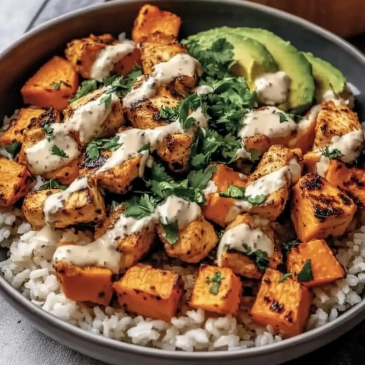 Savory Chicken Sweet Potato Rice Bowl: A Wholesome Delight