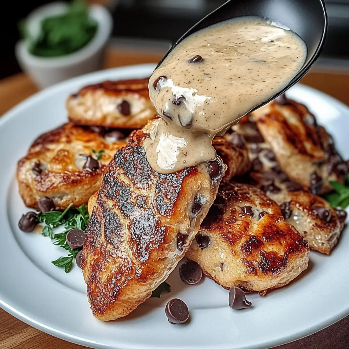 Tuna Steaks with Creamy Garlic Sauce & Salad for a Fresh Feast