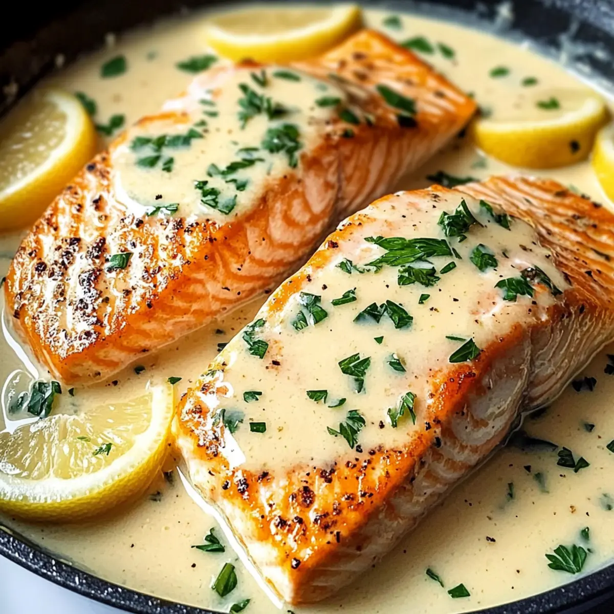 Baked Salmon with Lemon Butter Cream Sauce in Just 30 Minutes