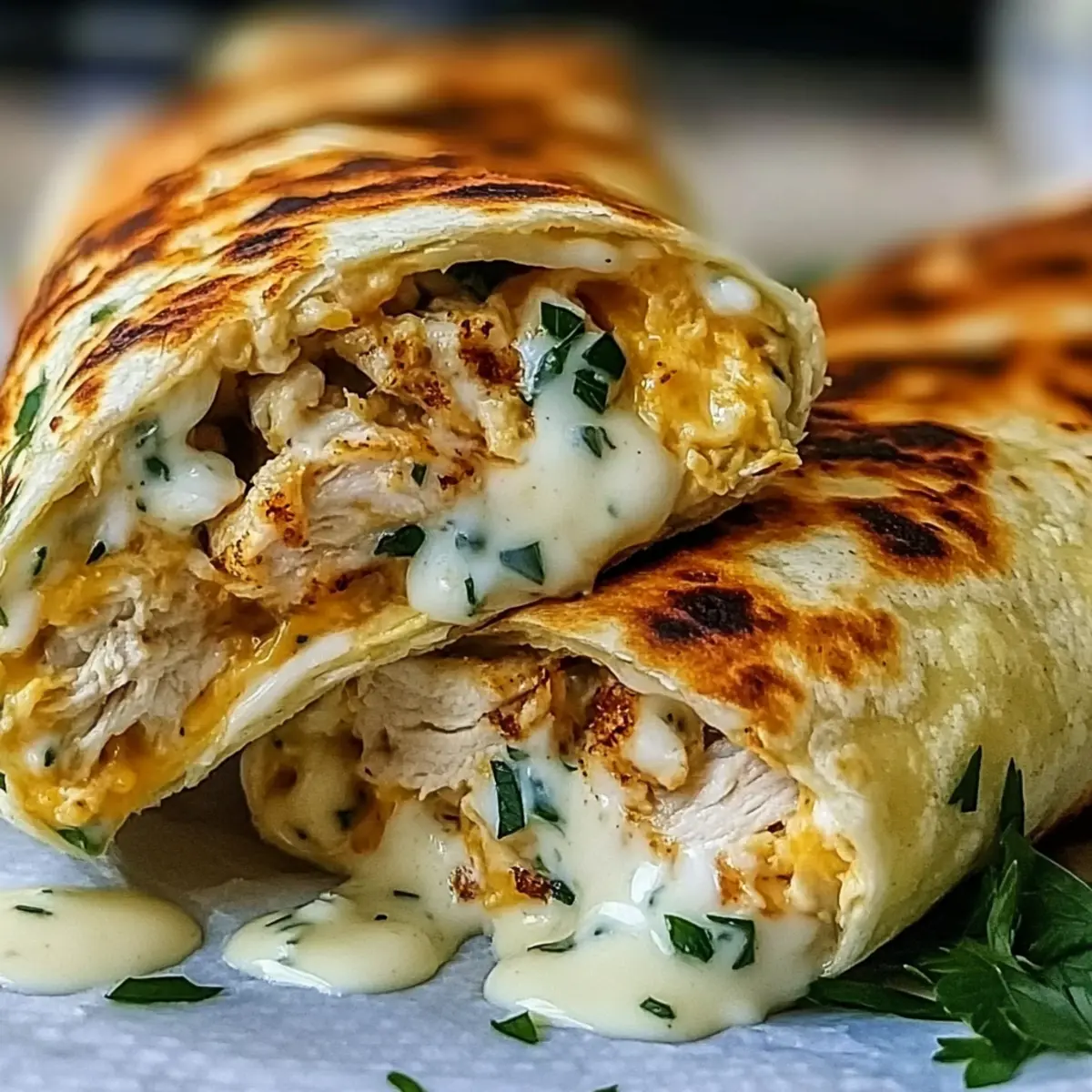 Irresistible Low Carb Cheesy Garlic Chicken Wraps in 20 Minutes